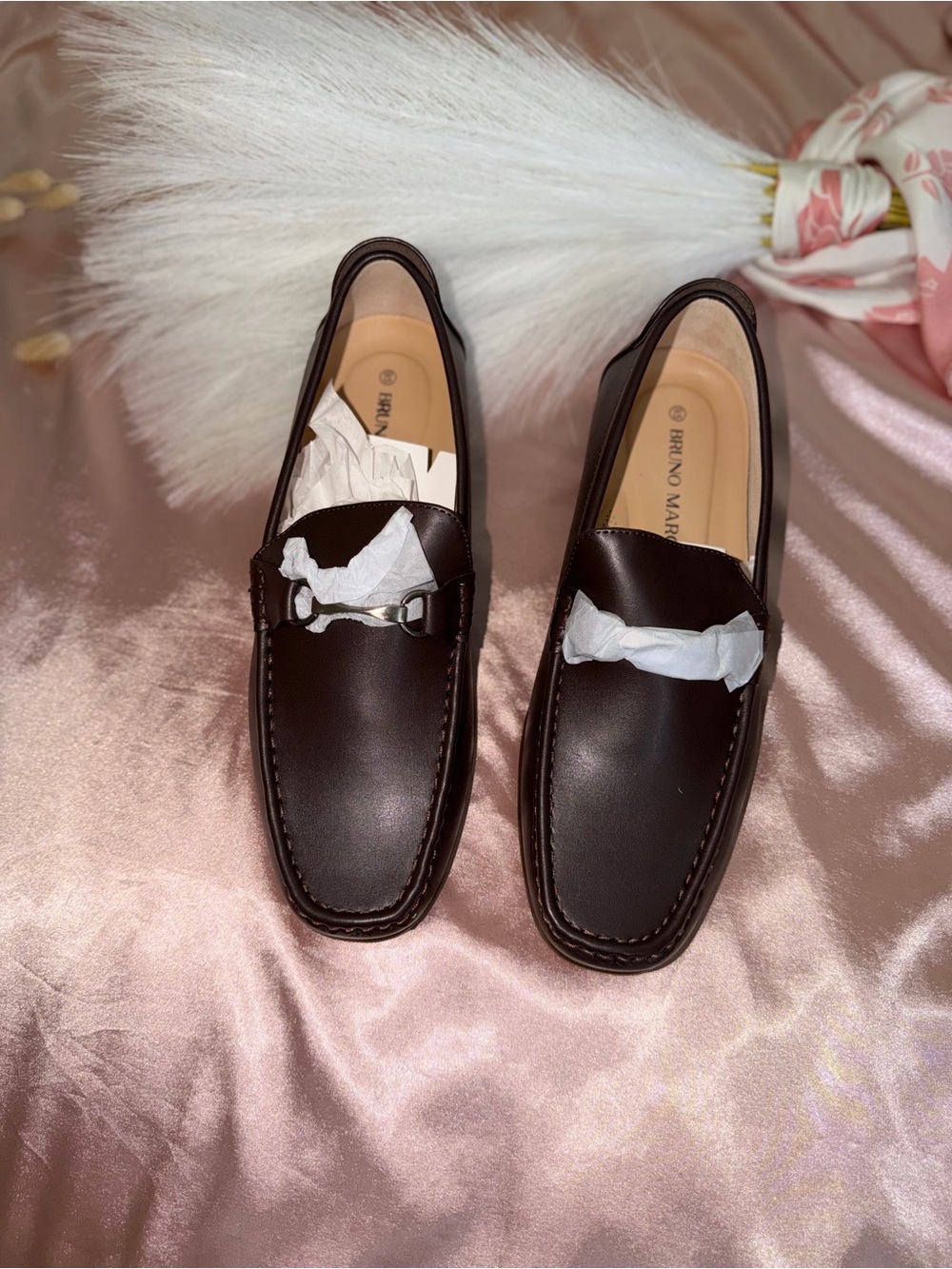 Bruno Marc Men's Dark Brown Leather Slip-On Loafers